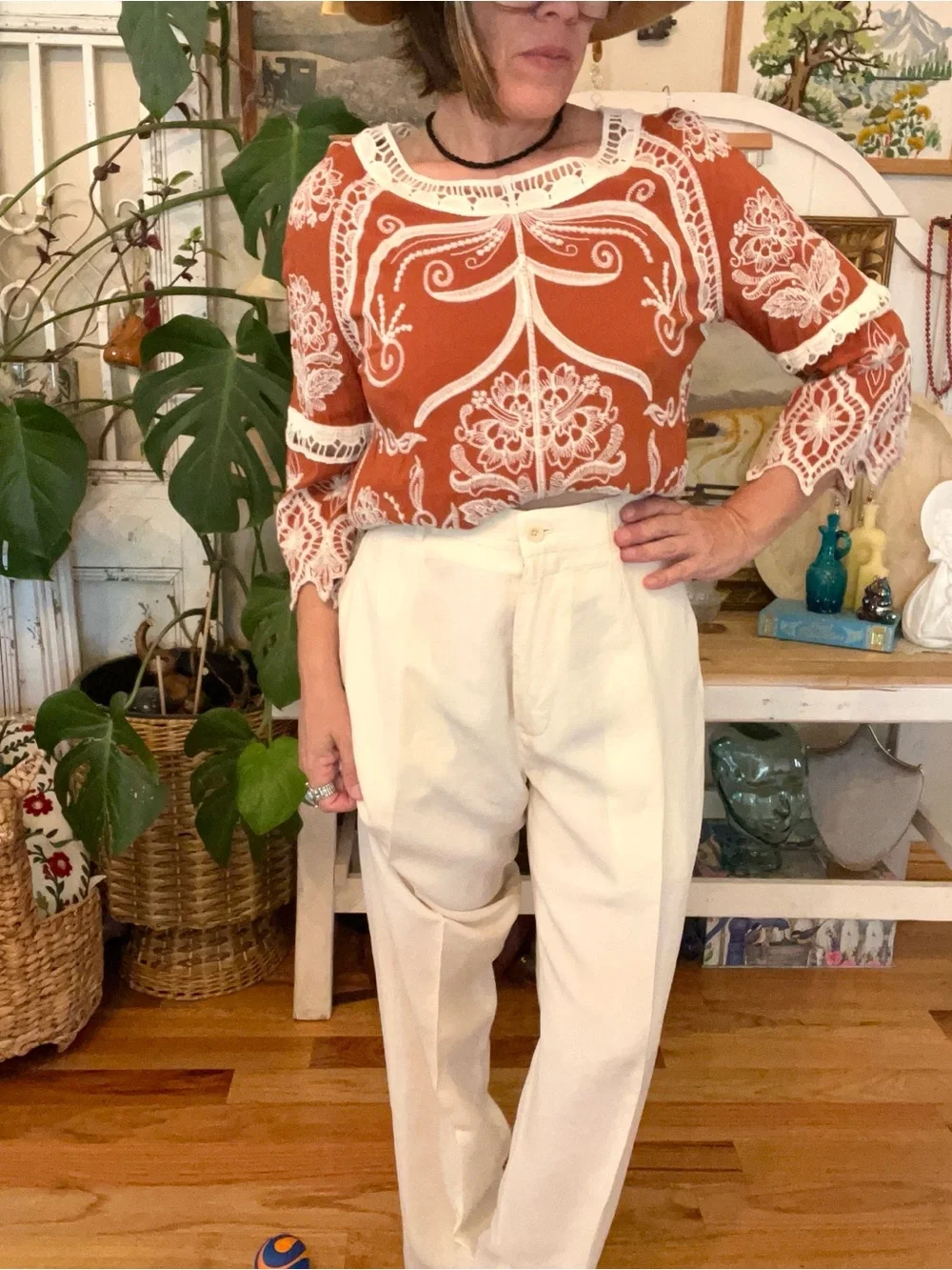 Vintage Ralph Lauren 1990’s Polo Silk Linen Winter White Flat Front Trouser Pant